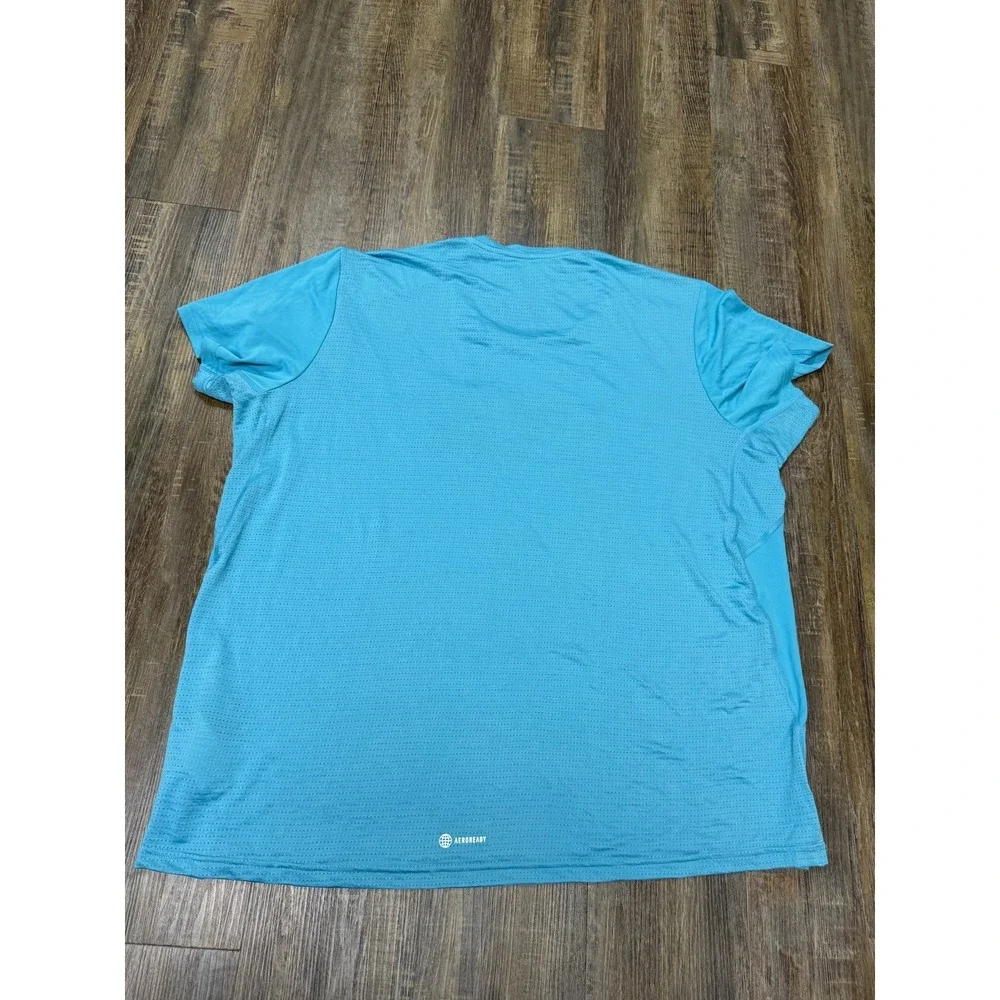 Adidas Aeroready ATL Graphic T-Shirt‎ Light Blue Red IC7625 Mens 3XL NEW